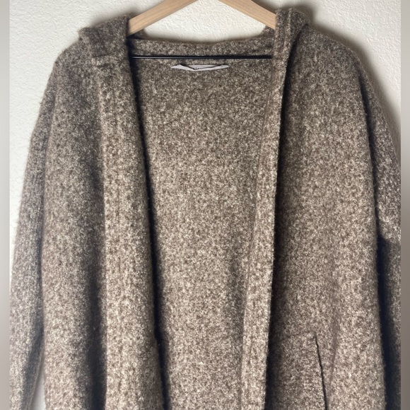 Athleta Mill Valley Hooded Open Front Wrap Sweater Wool Yak Blend Size XL - Picture 2 of 7